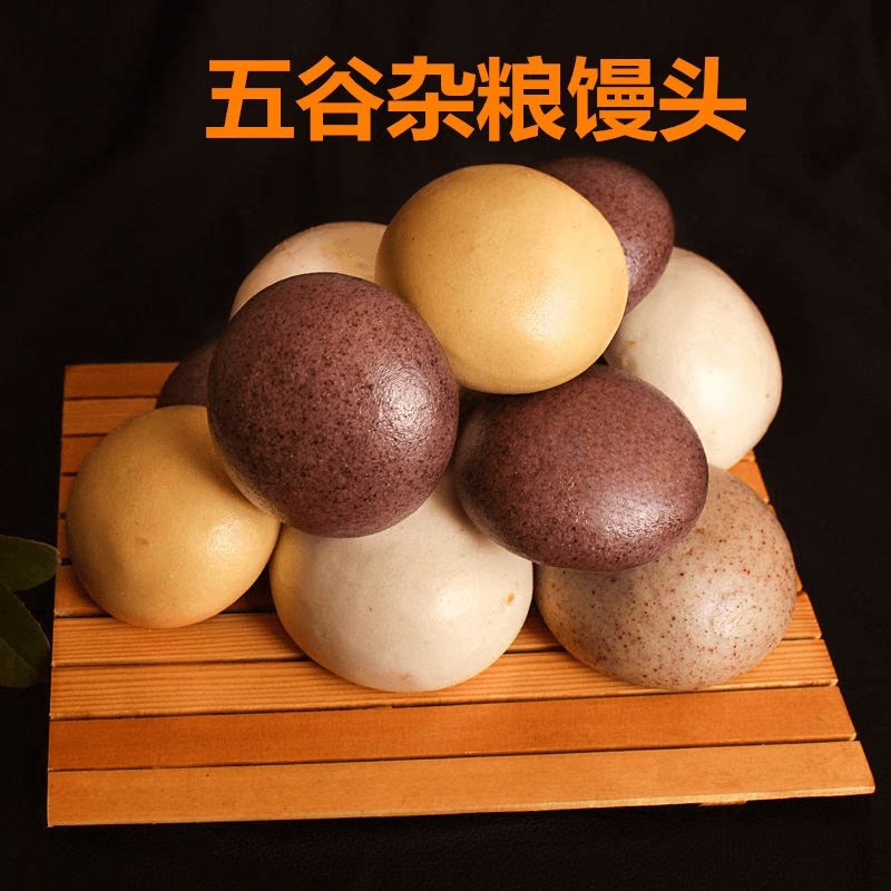 荞麦馒头杂粮粗粮黑麦馒头