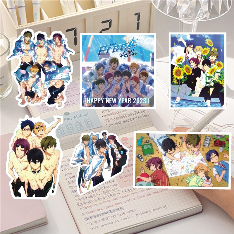 free男子游泳部贴纸七濑遥橘真琴叶月渚松冈凛龙崎怜动漫周边贴画