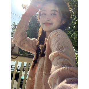 背心吊带短款 范雯雯 甜美绣花针织开衫 糯米甜酒 毛衣两件套女 韩版