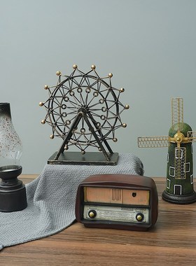 客厅玄关家居电视酒柜留声机装饰品红酒架创意办公室桌工艺品摆设