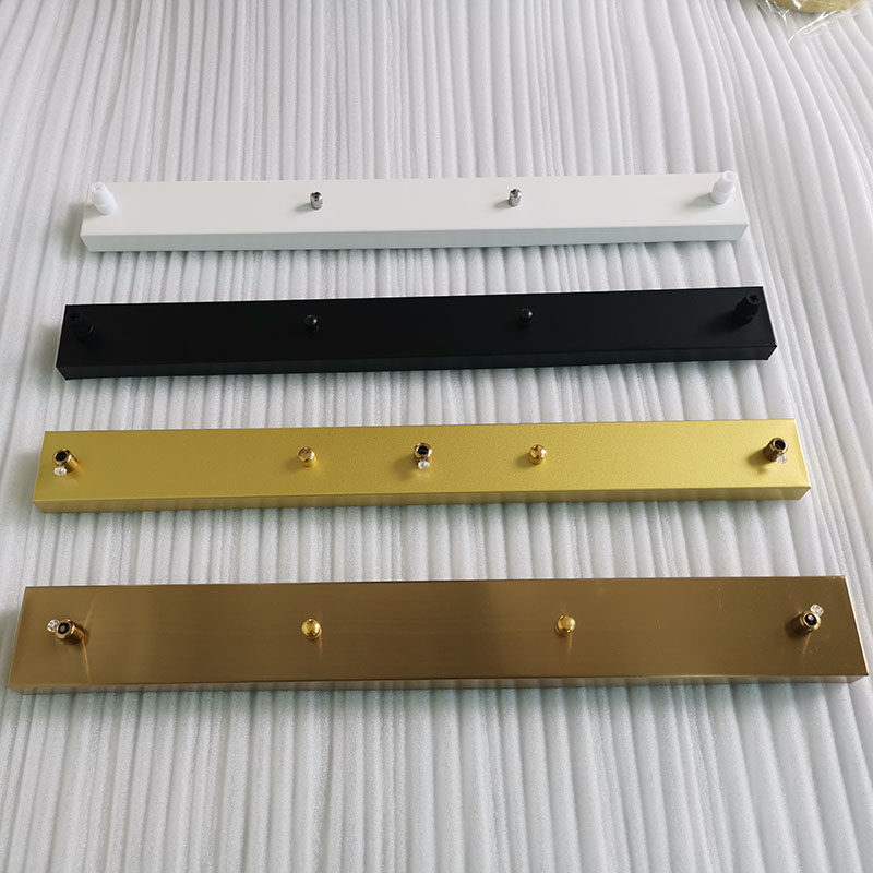 铜本色一字长条座 金色DIY灯具定制多头底盘吊灯配件长盘圆盘底座