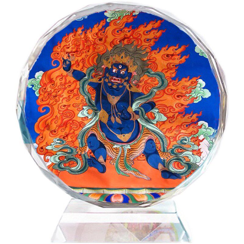 金刚手菩萨水晶像模型居家车载摆件台 创意生日礼物纪念工艺品