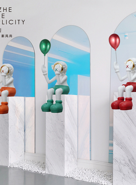 卡通可爱宇航员雕塑人物装饰品样板间客厅落地工艺品商场橱窗摆件