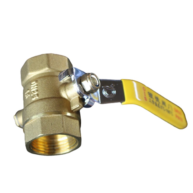 银德暖气加厚热力双内丝测温黄铜球阀6分内螺纹DN20铜球阀门1寸25