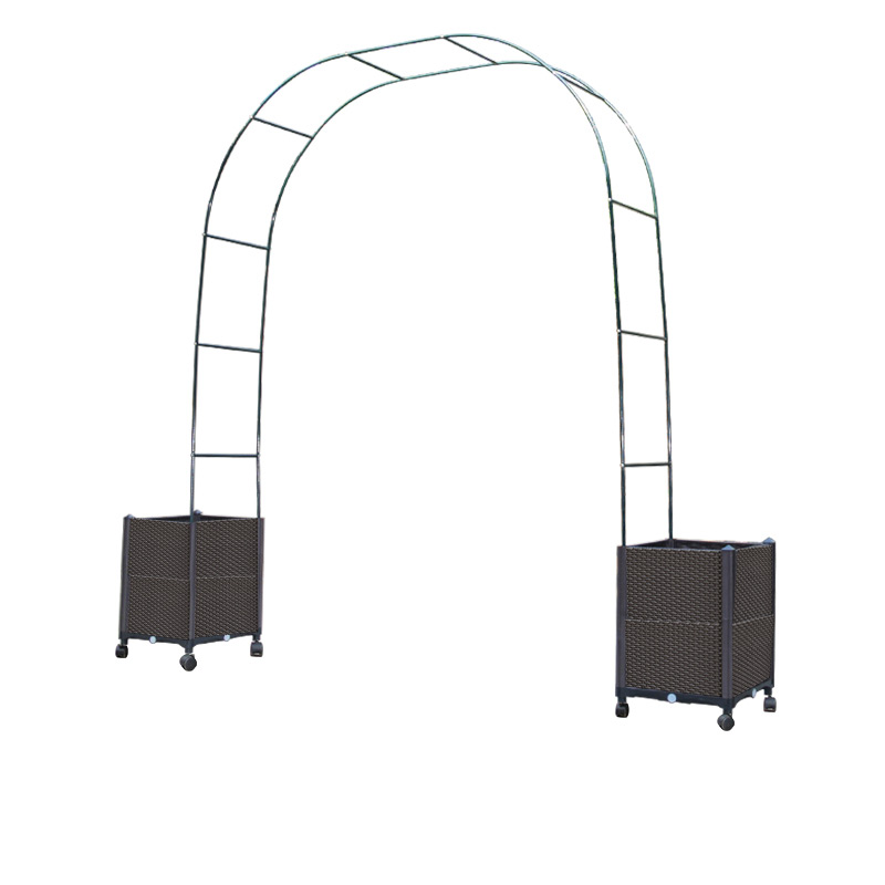 拱形爬藤架子户外葡萄拱门花卉花架植物攀爬花园庭院种植箱子月季