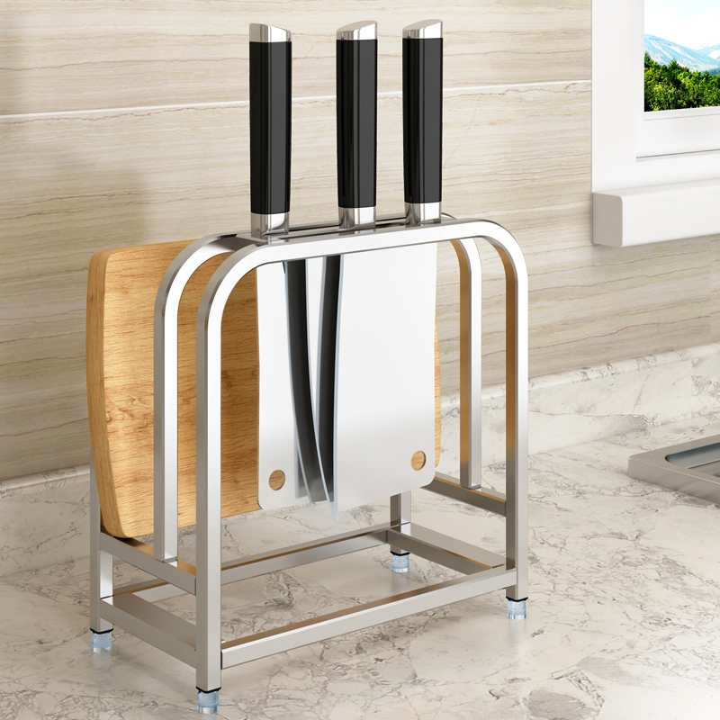 放菜板架不锈钢厨房用品置物架菜板案板架砧板架多功能刀架黑色