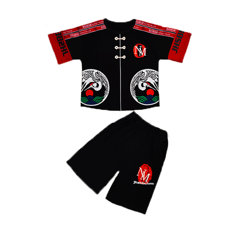 儿童演出服幼儿园民族服装男童汉服唐装中国风国学服夏季短袖套装