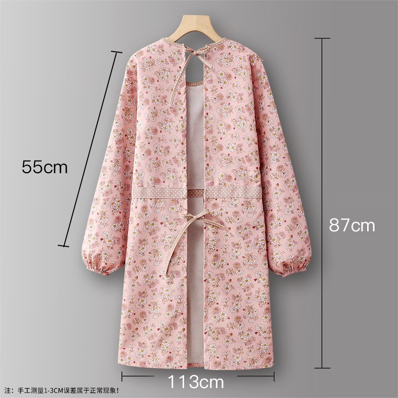 罩衣厨房家用做饭中式长袖围裙纯棉美甲2025新款公主餐饮专用烘焙