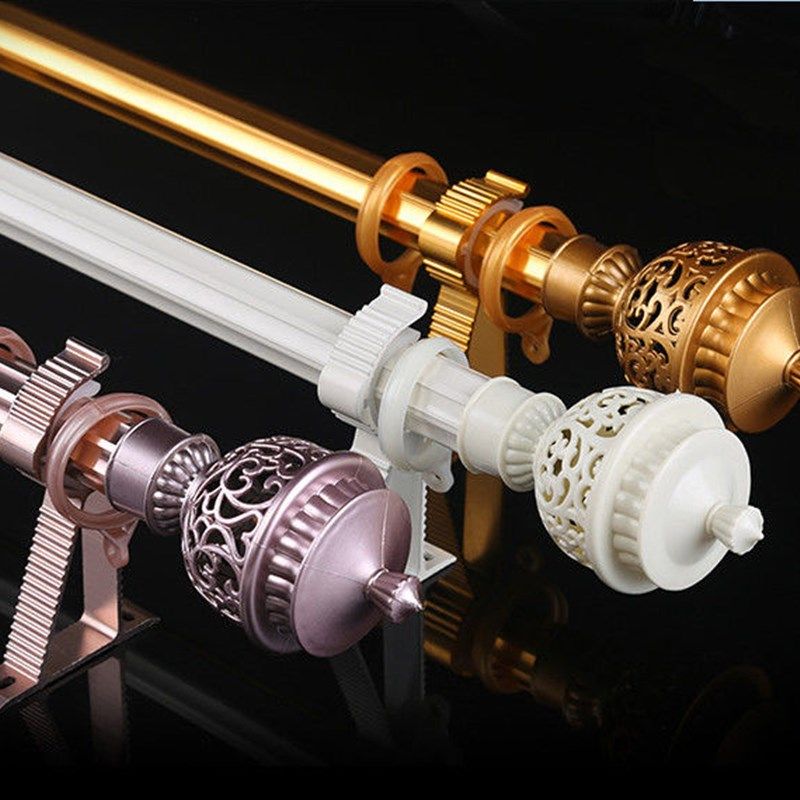 白色加厚铝合金罗马杆轨道伸缩杆窗帘杆浴帘杆单杆打孔挂钩静音杆,居家布艺,窗帘杆/罗马杆,淘宝优惠券,粉丝福利购,淘宝优惠卷