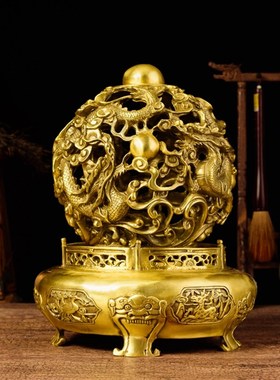 纯铜鼎工艺品客厅摆件家居办公室铜鼎装饰摆设送礼中式