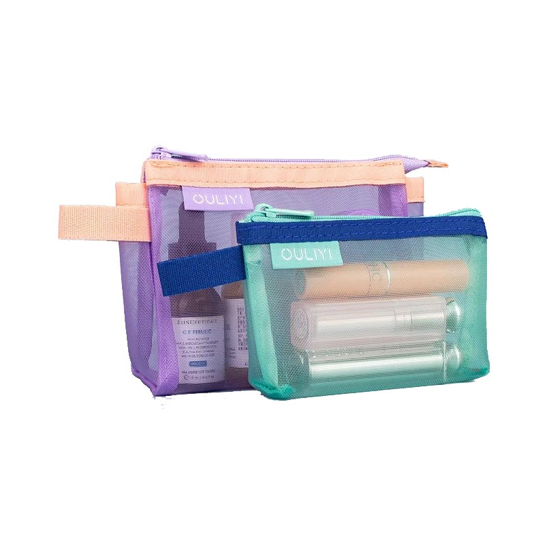 欧力益迷你收纳袋A7钥匙公交卡片包A6化妆品收纳袋透明网纱拉链袋