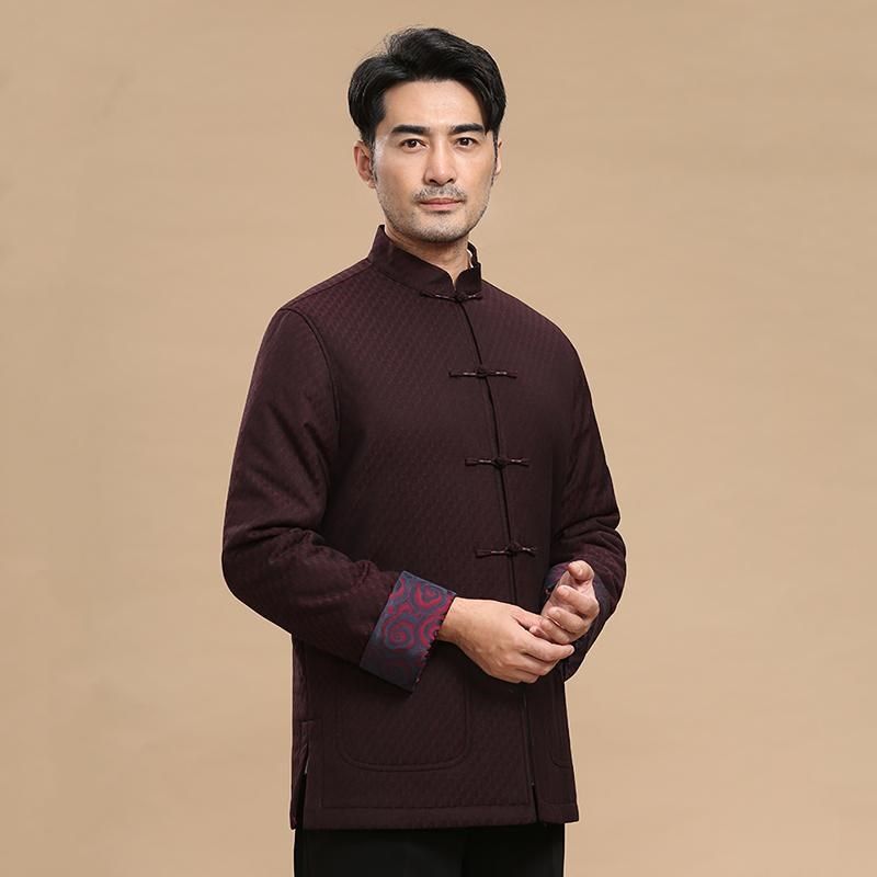 唐装男中式秋冬季加厚中老年棉服立领盘扣爸爸装外套复古休闲上衣,男装,唐装,淘宝优惠券,粉丝福利购,淘宝优惠卷