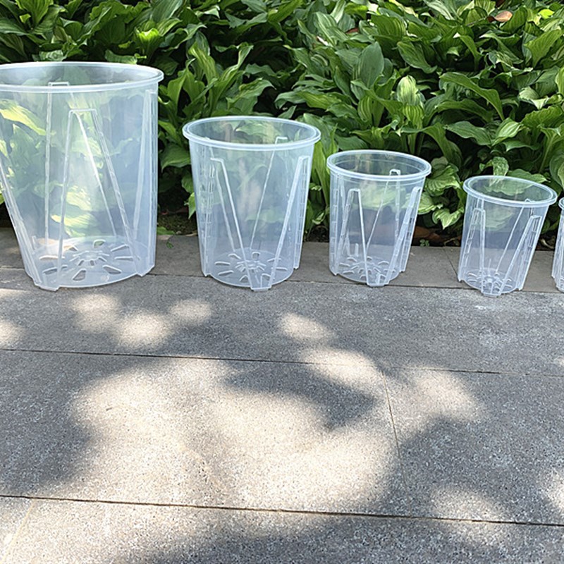 透明控根兰花盆塑料透气加厚热植海芋花烛蔓绿绒专用缕空青山花盆