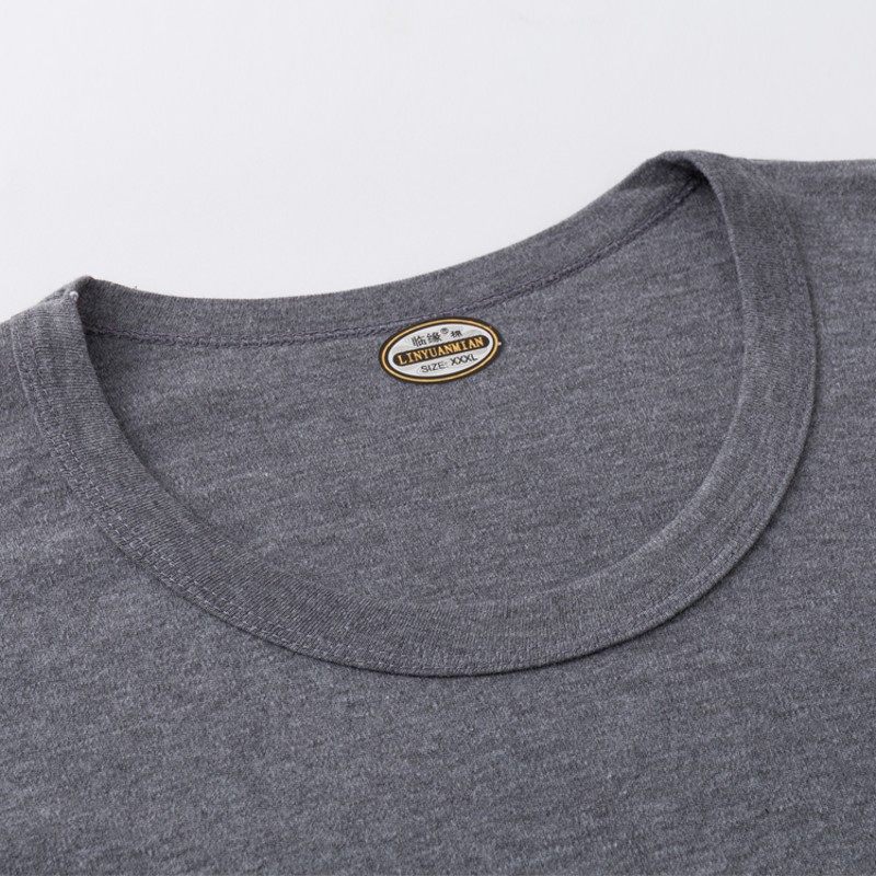 男士纯棉秋衣秋裤套装加肥加大码全棉圆领中老年保暖内衣宽松打底