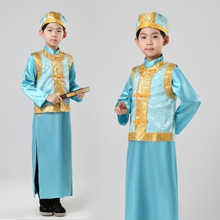 儿童古装满族服装男清朝少爷阿哥男童汉服宫廷古装小孩书童演出服
