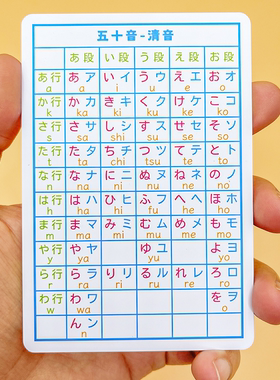 日语音标五十音清音假名阅读卡片