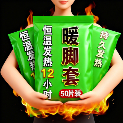 发热脚套发热鞋垫袜子穿戴式脚套冬季热敷暖脚神器暖足贴脚底暖敷