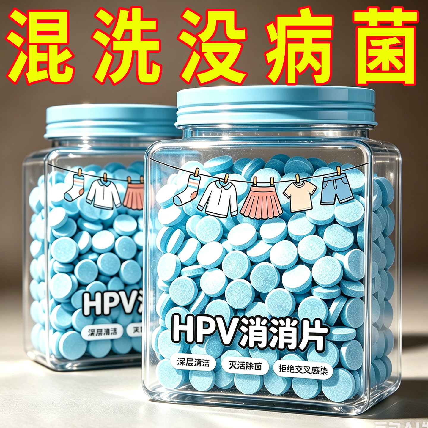 消毒杀菌片HPV消消片贴身公用洗衣机清洁消毒贴身衣物厕所预防HPV