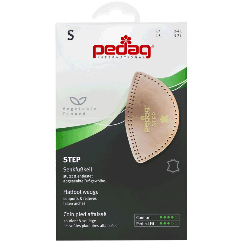 PEDAG进口扁平足真皮足弓支撑垫支撑脚心塌陷平底足心贴牛皮鞋垫