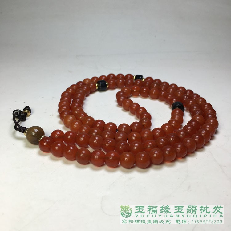 西亚天然风化老红玛瑙男女项链
