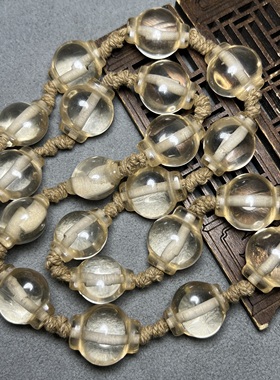 尼泊尔老水晶多棱老白水晶项链灯笼珠白水晶手链项链文玩吊坠配饰