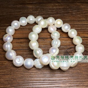 天然淡水螺纹珍珠手串手链女款时尚简约百搭饰品送妈妈礼物正品