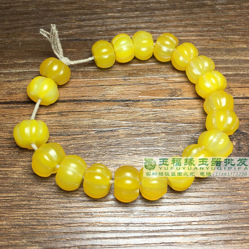 鸡油黄老玛瑙玉髓算盘珠老珠子文玩黄玛瑙瓜珠手串老玛瑙手链配饰