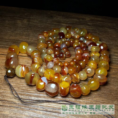 古玩收藏高古尼泊尔老红玛瑙冰飘随型瓜珠老珠子项链手链配珠