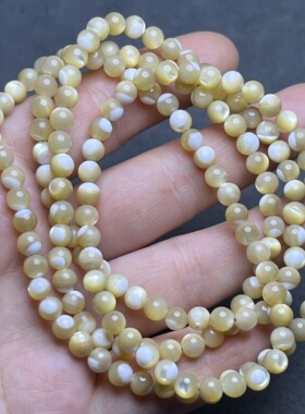 尼泊尔马蹄螺天然深海贝壳老鱼骨圆珠佛珠手链隔珠串珠饰品配件