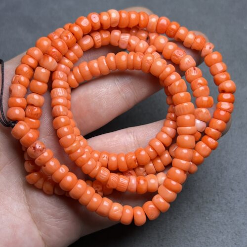 古玩收藏老料海竹直切有机宝石算盘珠隔片手串圆片半成品diy配饰