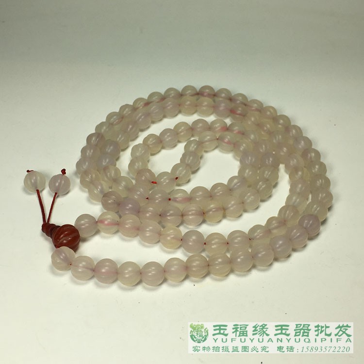 天然复古白玛瑙南瓜珠颗手串玉髓