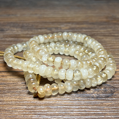 老水晶珠子天然白水晶珠算盘珠隔片珠老型散珠手串佛珠手链项链