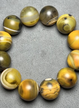 天然阿拉善石外蒙戈壁奇石 缠丝玛瑙梦幻彩宝大黄蜂原石手串 手链