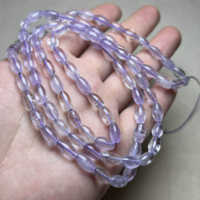 古玩老玉珠子天然老紫水晶薰衣草紫水晶随形米珠手工手链项链配饰