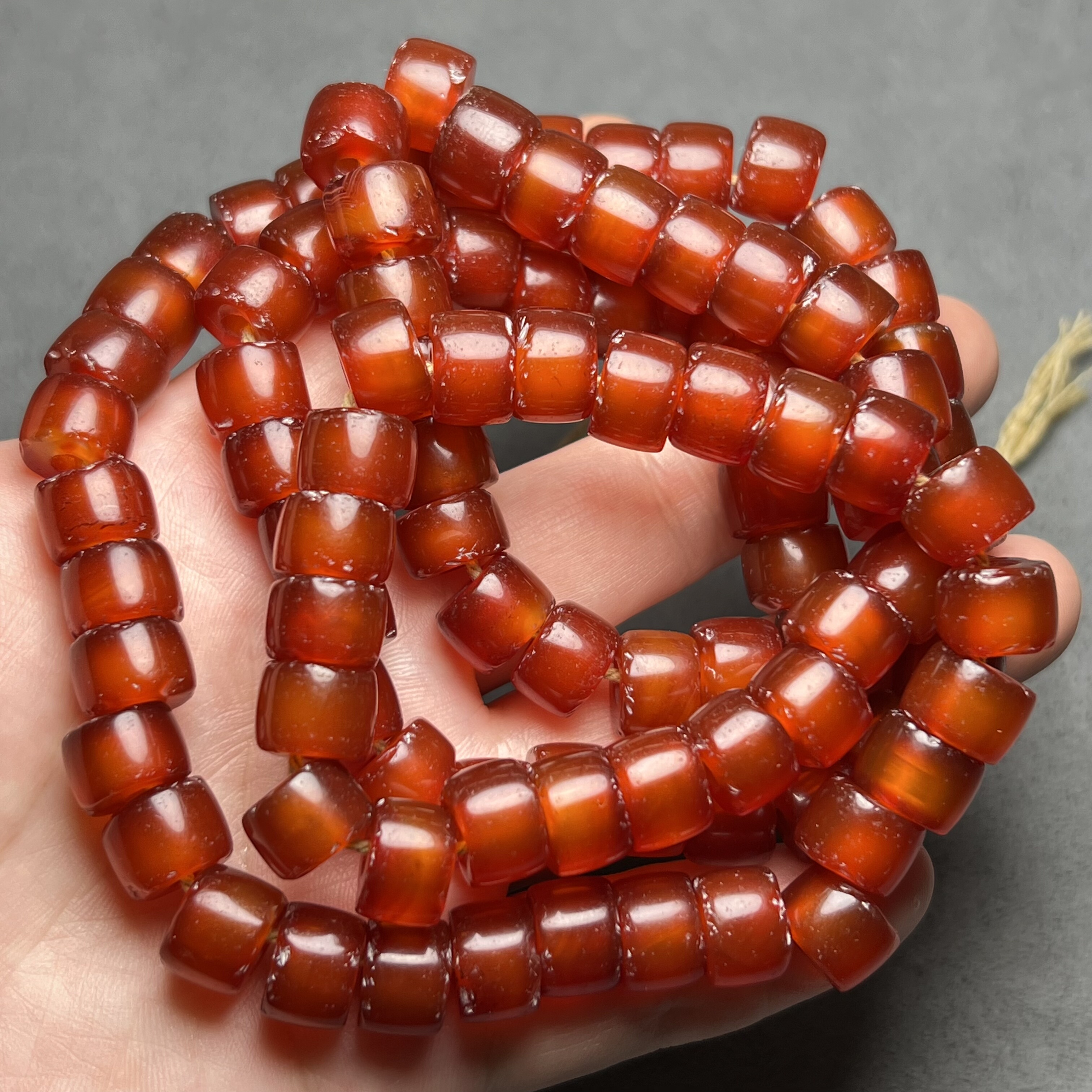 高古西周天然玛瑙直切老玛瑙项链男士文玩手串玉髓佛珠老珠子手饰