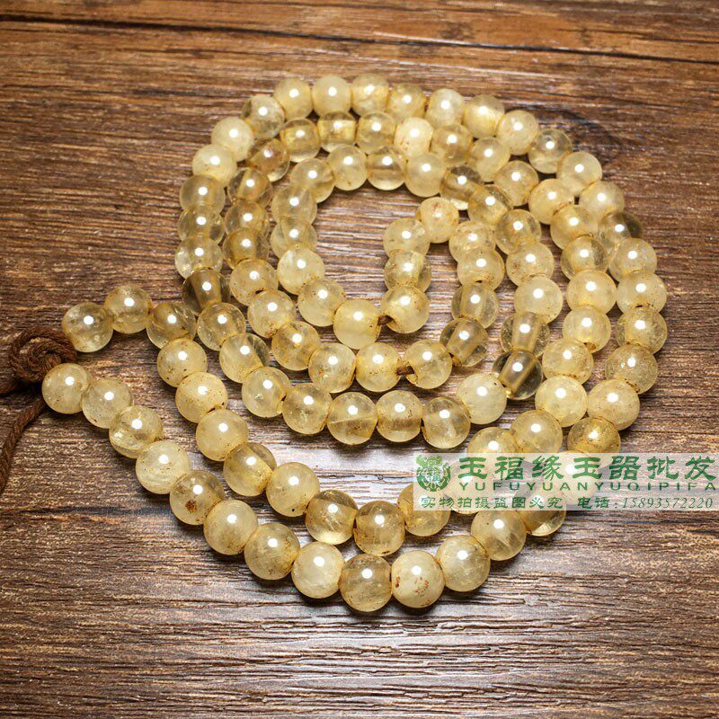 古玩老水晶珠子收藏白水晶108颗圆珠苹果珠老珠子圆珠 大算盘扁珠