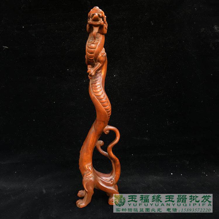 民间收藏小叶黄杨木雕刻必定成龙摆件老黄杨木龙行天下老木雕摆件