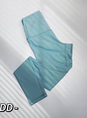 DDD原单 裸感磨毛亲肤高腰提臀瑜伽紧身裤显瘦跑步运动九分裤长裤