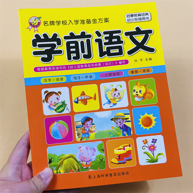 班教材幼升小学前幼儿阅读与识字书籍看图说话儿歌谜语汉字词语句子