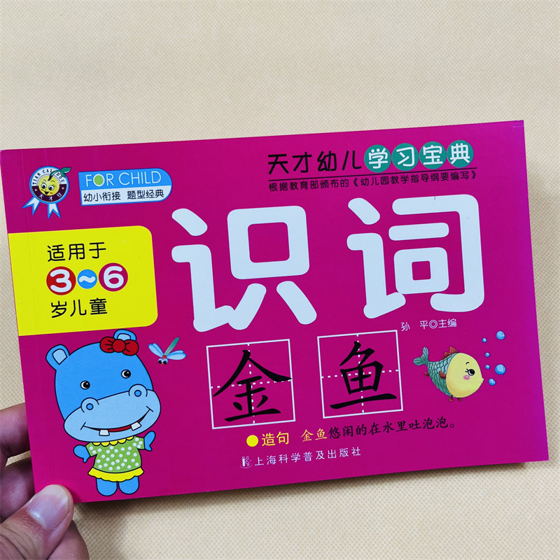 识词手册识字书儿童学词语书籍2-3-4-5-6岁幼儿看图认词语带拼音宝宝学前学2个字词语汉字认字书儿童幼儿园小班中班大班一年级早教