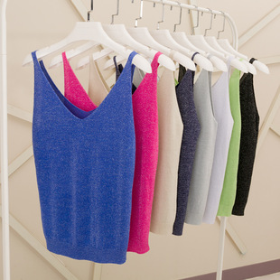 slim knit fit sexy vest 亮丝针织吊带背心Bright camisole silk