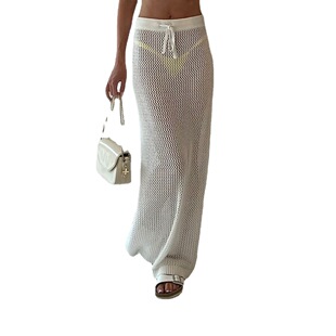 cut sexy out see skirt 性感镂空透视半身裙Solid through color