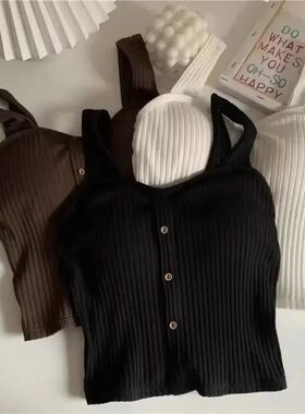 女士修身带胸垫美背打底吊带上衣Backless Cami Top With Padded