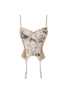 A woman in a sexy fishbone halter top 性感收腰鱼骨吊带背心女