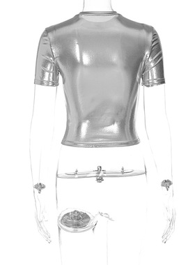 纯色性感修身短袖T恤 Solid-color fitted short-sleeved T-shirt