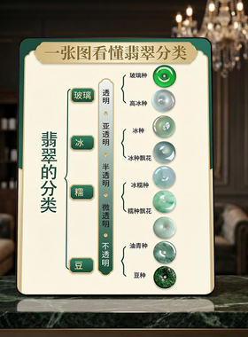 翡翠分类科普 珠宝店内宣传展示 桌面摆件