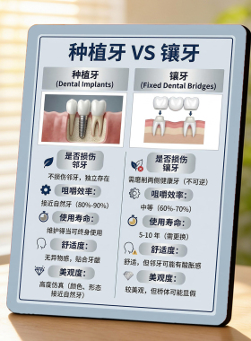 种植牙镶牙对比科普 口腔诊所店内展示桌面摆件