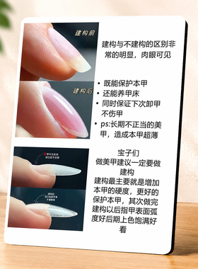 创意网红美甲店美甲建构科普宣传牌门店前台桌面装饰摆件