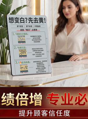 皮肤去黄暗沉科普 美容院店内桌面摆件 项目宣传展示