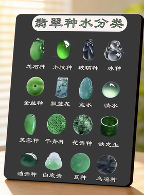 翡翠种水分类科普珠宝店内宣传展示桌面摆件